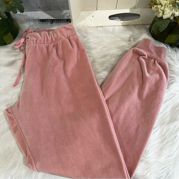 NEW Tart x Nordstrom Velour Drawstring Waist Cuffed Ankle Lounge Joggers Pink M - Picture 9 of 12